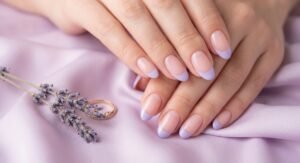 Lavender Dreams French Tip Nails