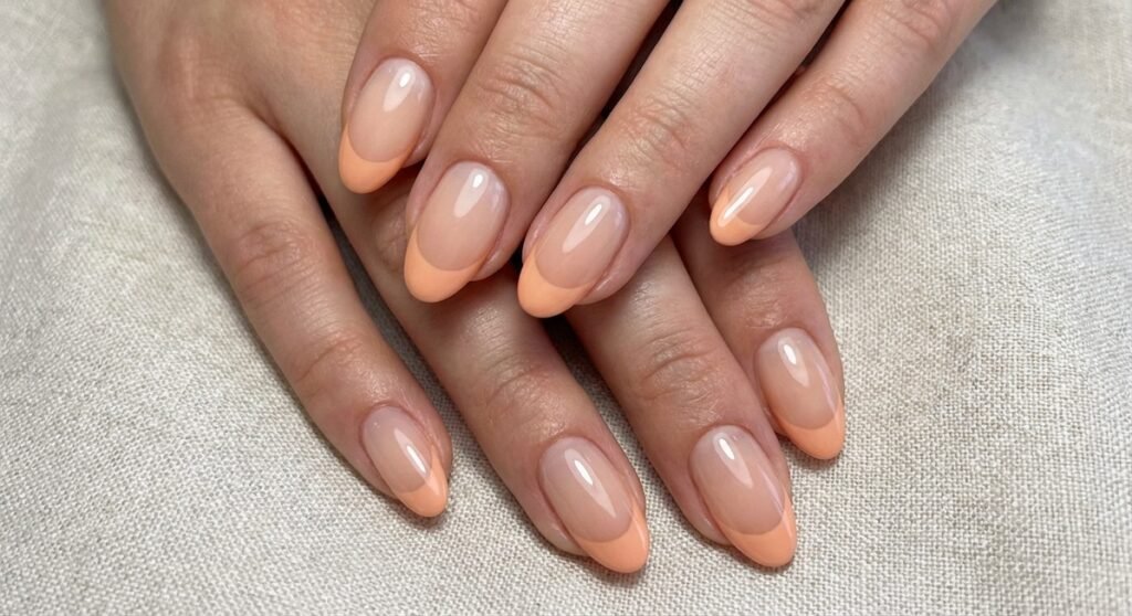 Soft peach tips offer a warm, flattering option that suits all skin tones. This gentle shade provides more warmth than traditional pink while maintaining that soft, feminine appeal. It's perfect for those who want color without committing to anything too bold.


