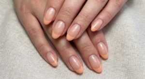 Peach Perfection French Tip Nails