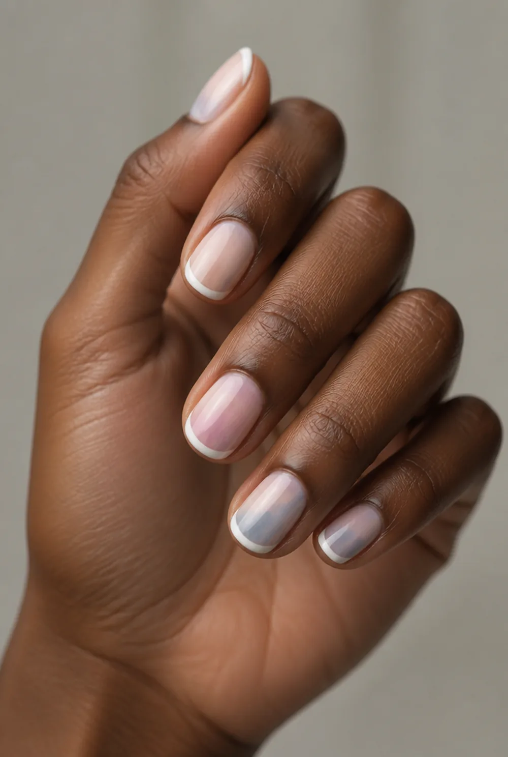 watercolor wash nail art on deep brown skin - PolishedAndPrettyNails.com watercolor wash nail art on deep brown skin