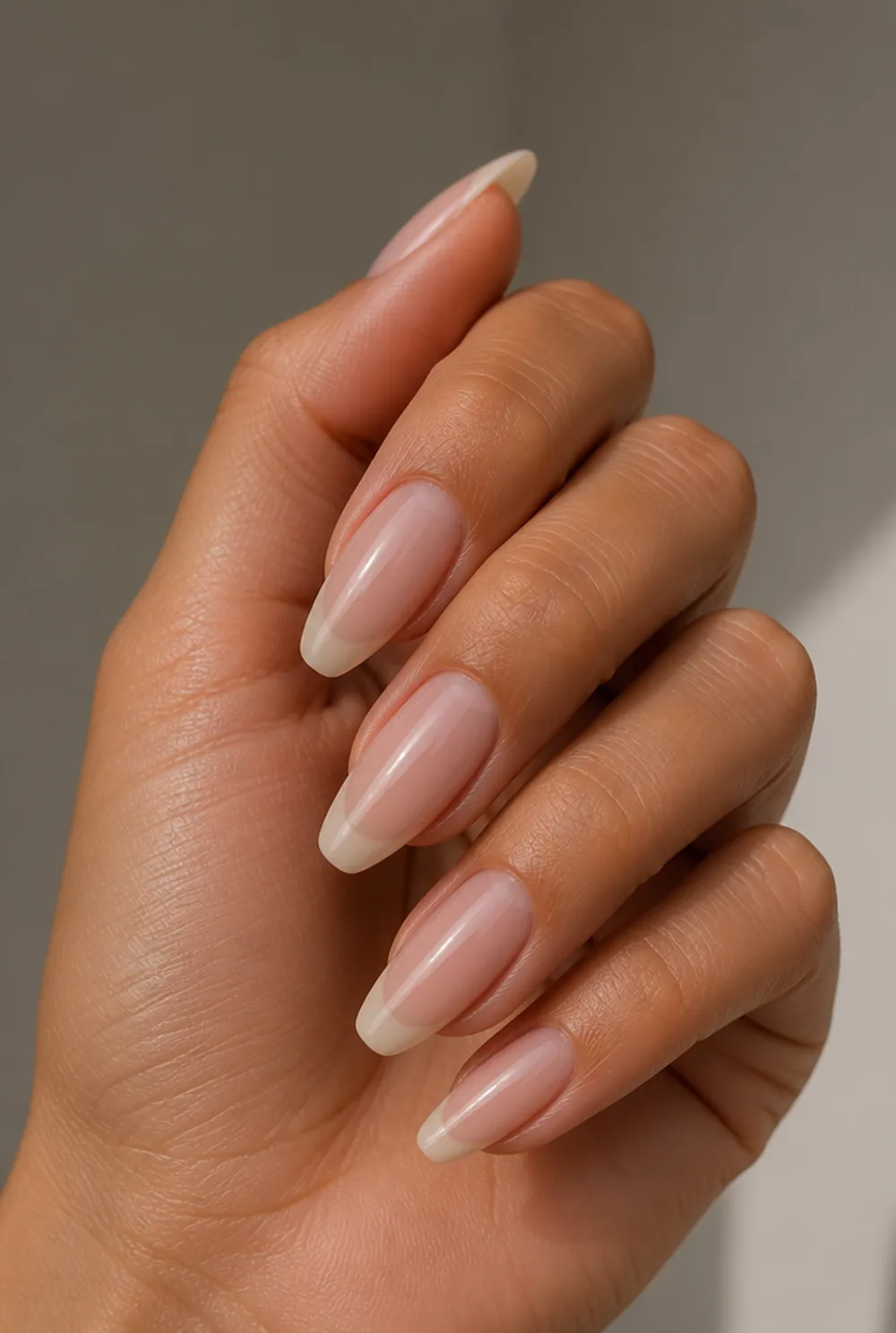 classic white french nail art on olive skin long length - PolishedAndPrettyNails.com classic white french nail art on olive skin, long length