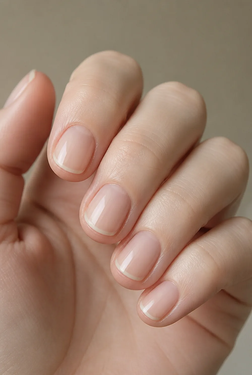 micro french nail art on fair skin short length - PolishedAndPrettyNails.com micro french nail art on fair skin, short length