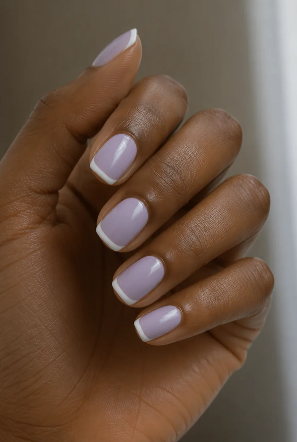 colored french nail art on deep brown skin - PolishedAndPrettyNails.com colored french nail art on deep brown skin