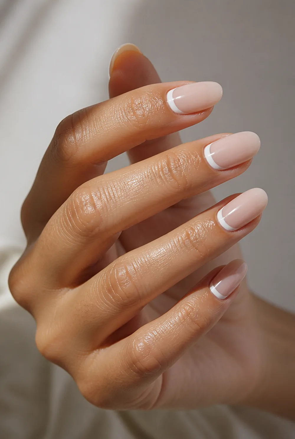 reverse french nail art on olive skin long length - PolishedAndPrettyNails.com reverse french nail art on olive skin, long length