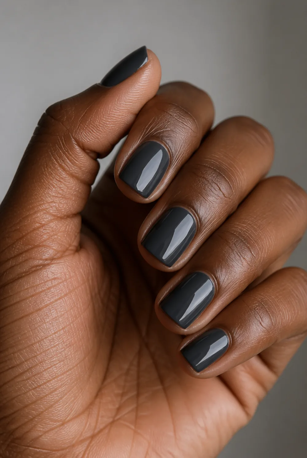 charcoal nail art on deep brown skin - PolishedAndPrettyNails.com charcoal nail art on deep brown skin