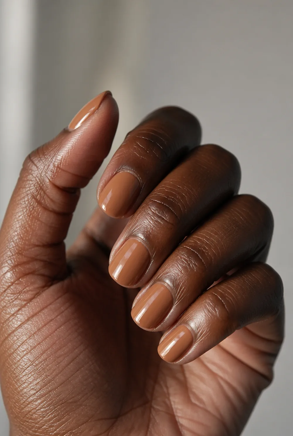caramel nail art on deep brown skin - PolishedAndPrettyNails.com caramel nail art on deep brown skin