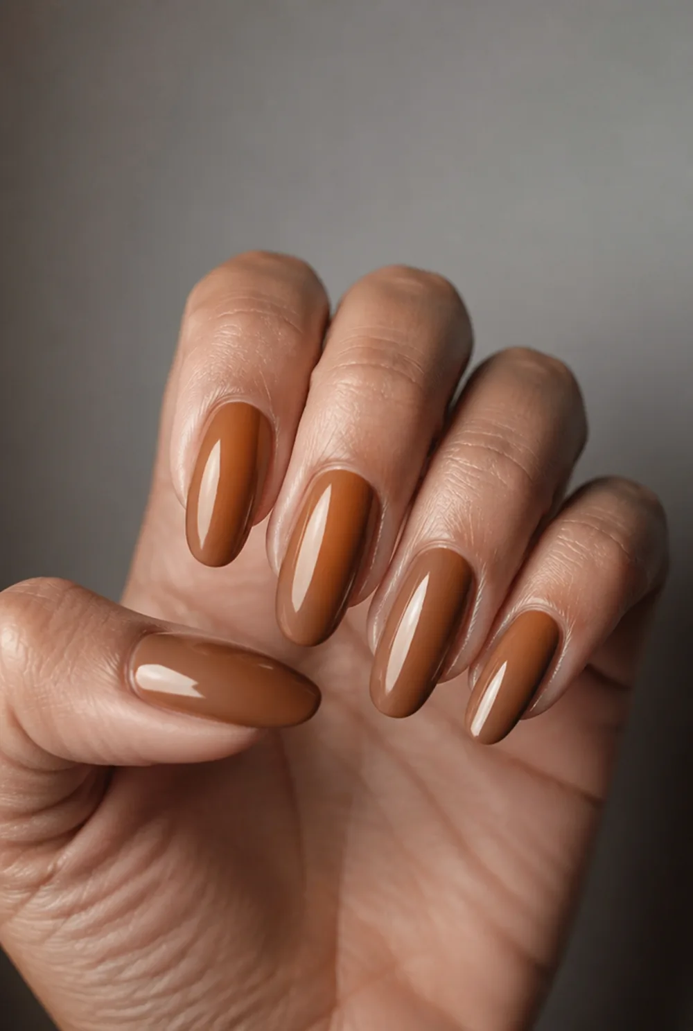 caramel nail art on olive skin long length - PolishedAndPrettyNails.com caramel nail art on olive skin, long length
