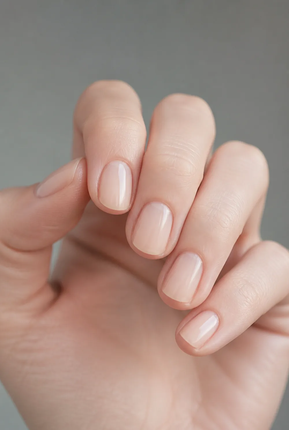 milky sheer clean girl nail art on fair skin short length - PolishedAndPrettyNails.com milky sheer clean girl nail art on fair skin, short length