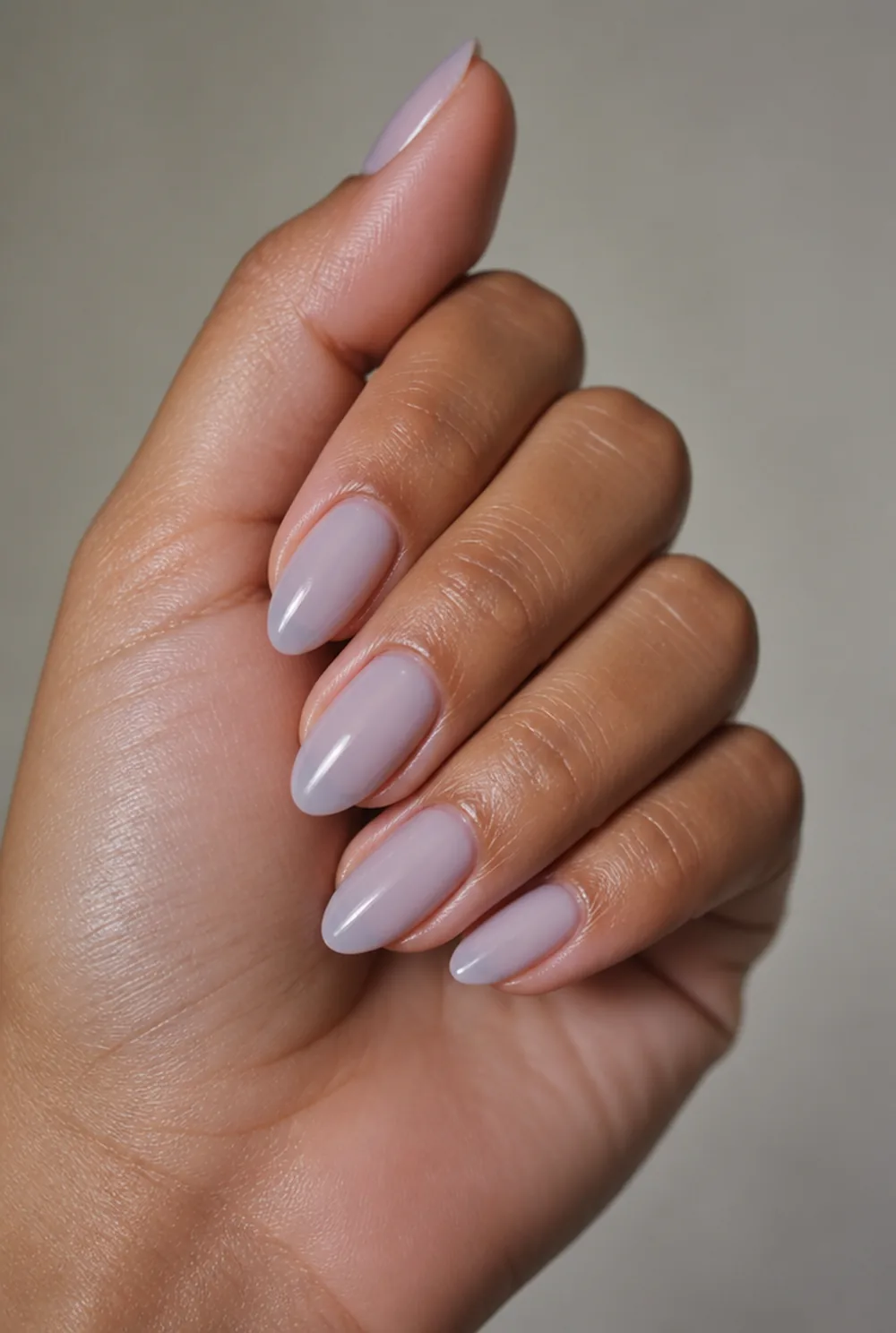 lavender milk bath nail art on olive skin long length - PolishedAndPrettyNails.com lavender milk bath nail art on olive skin, long length