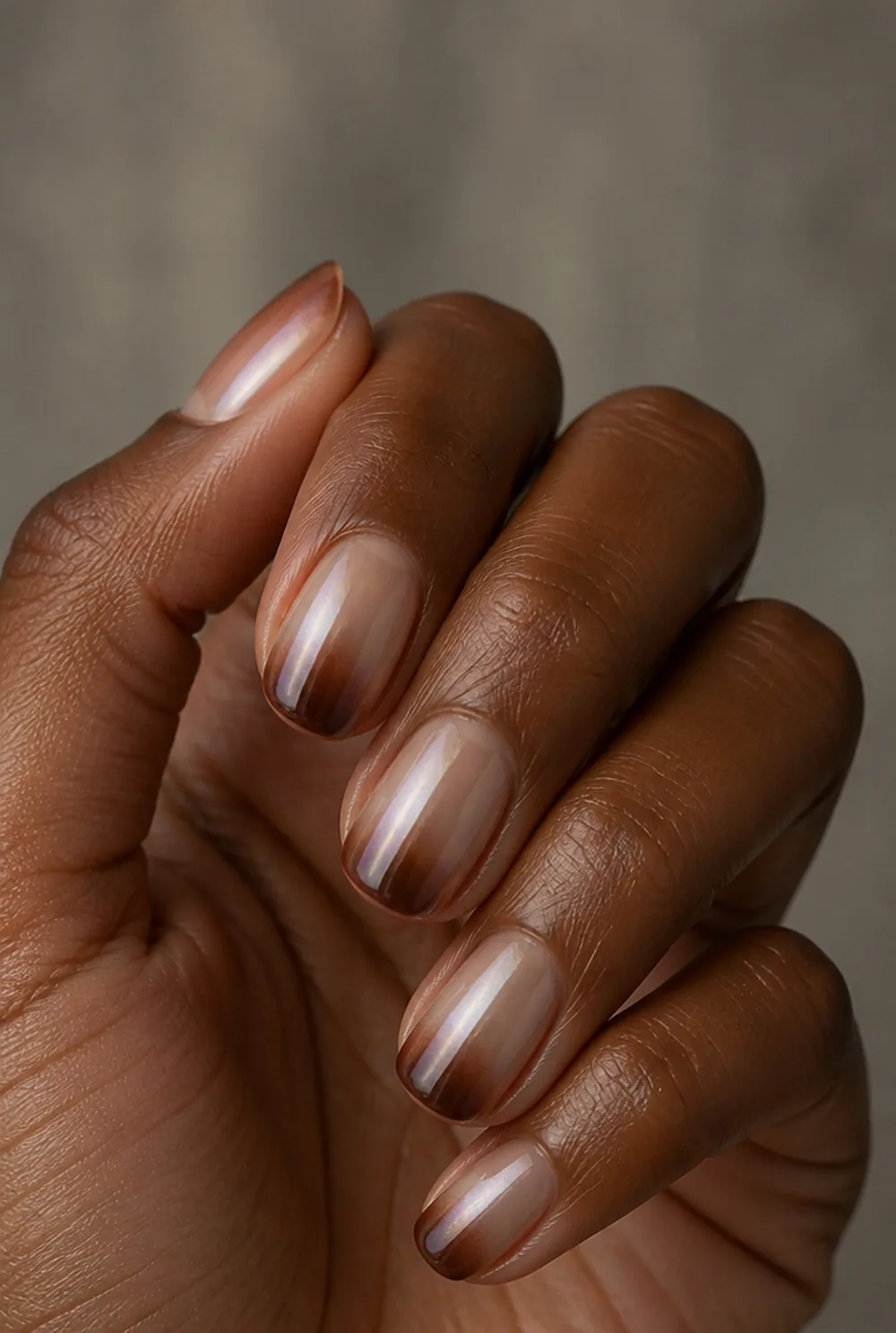 brown sugar glaze ombre nail art on deep brown skin - PolishedAndPrettyNails.com brown sugar glaze ombre nail art on deep brown skin