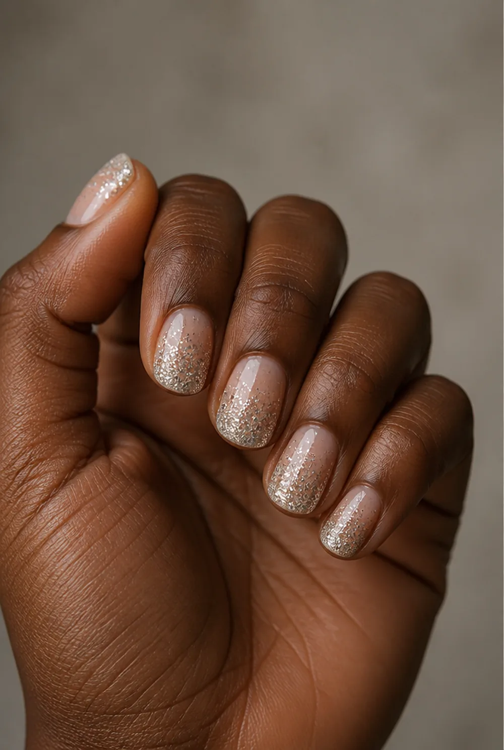 the nye crossover sparkle nail art on deep brown skin - PolishedAndPrettyNails.com the nye crossover sparkle nail art on deep brown skin
