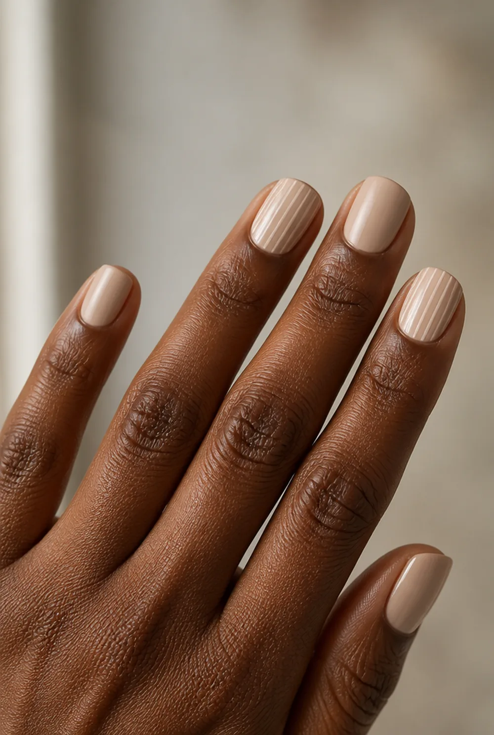 tone-on-tone texture nail art on deep brown skin