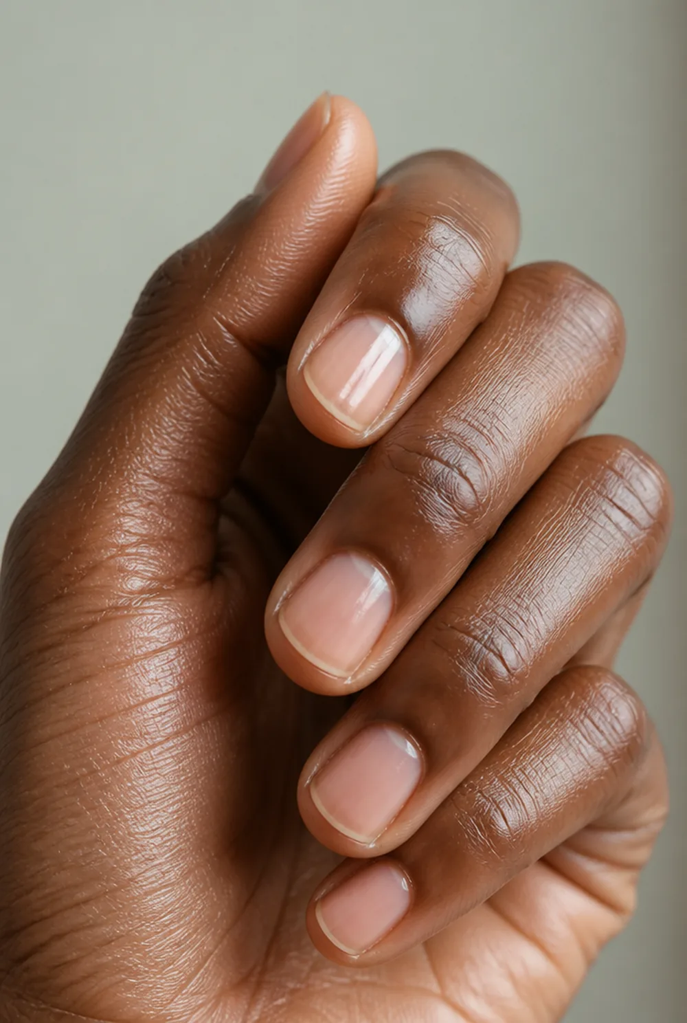 the cuticle care look nail art on deep brown skin