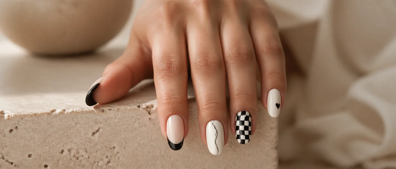 22 Black and White Nail Designs | Polished & Pretty