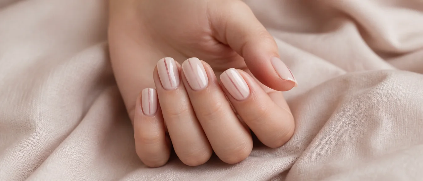 One stripe accent simple nail design for beginners