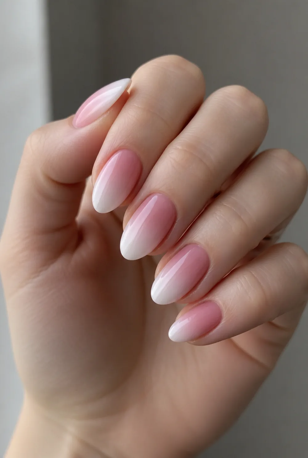 baby boomer xl nail art on fair skin short length - PolishedAndPrettyNails.com baby boomer xl nail art on fair skin, short length
