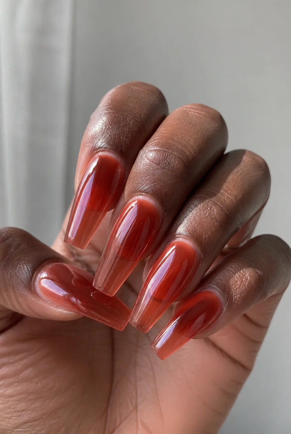 jelly nails nail art on deep brown skin - PolishedAndPrettyNails.com jelly nails nail art on deep brown skin