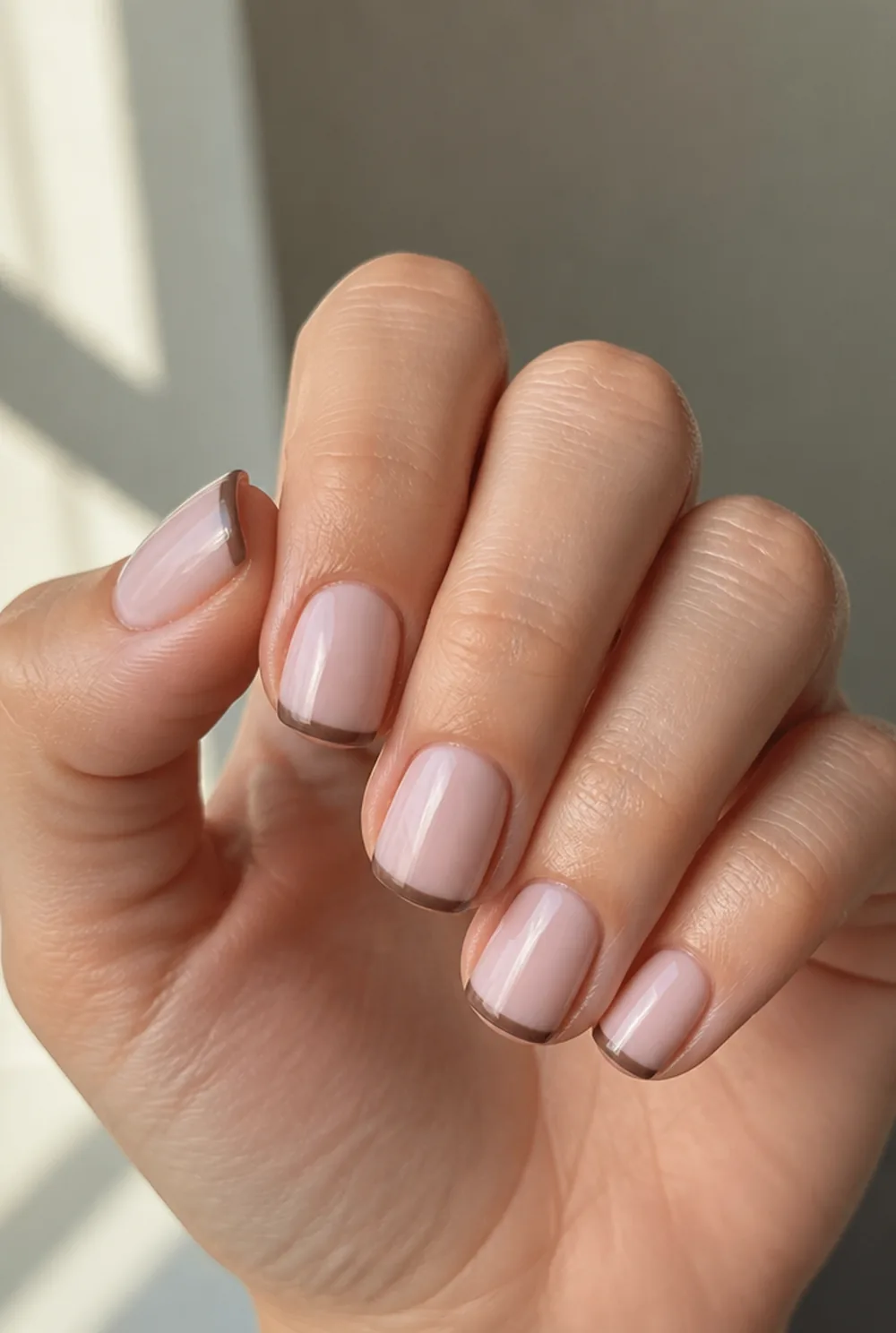 mocha brown french tip nail art
