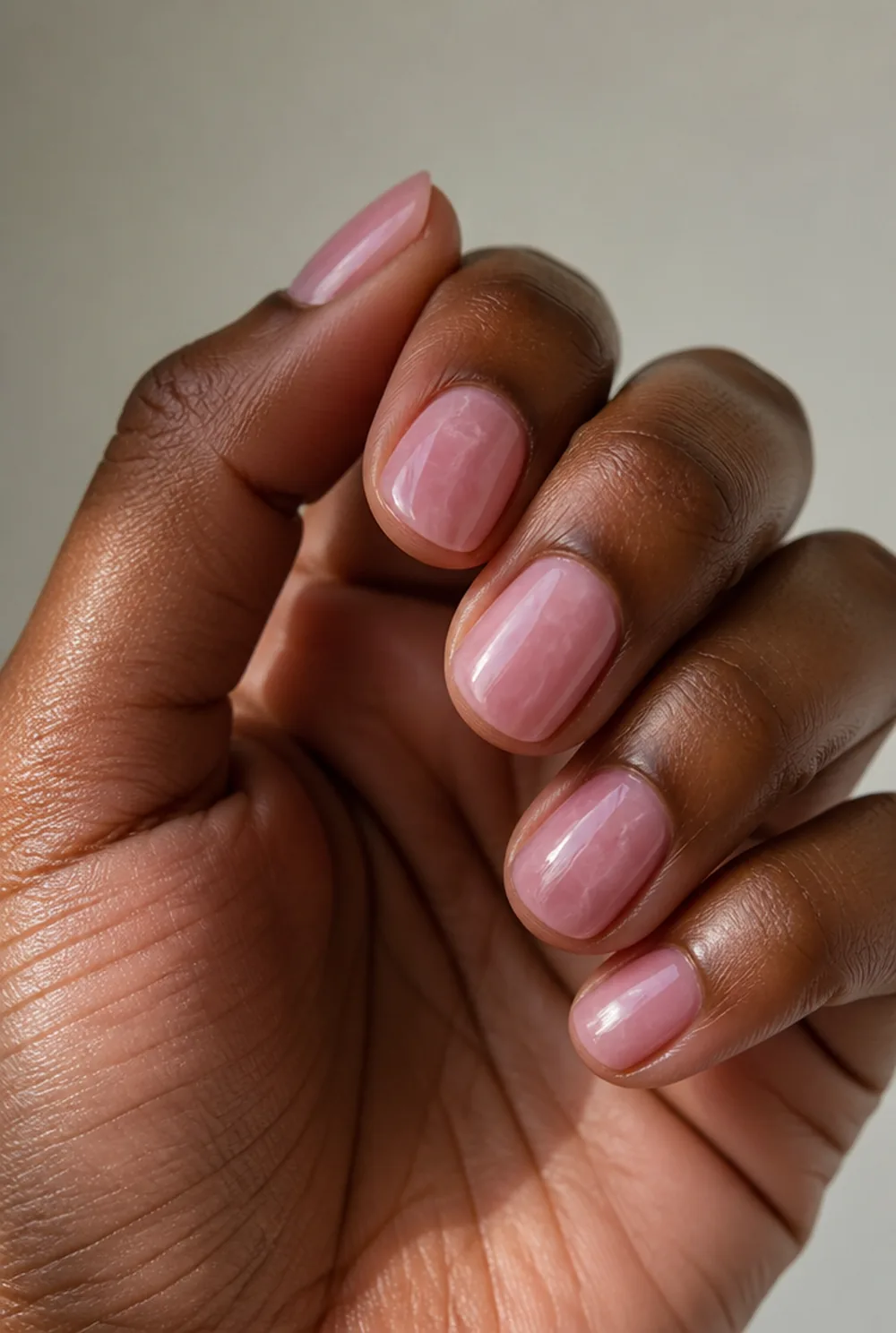 quartz effect nail art on deep brown skin