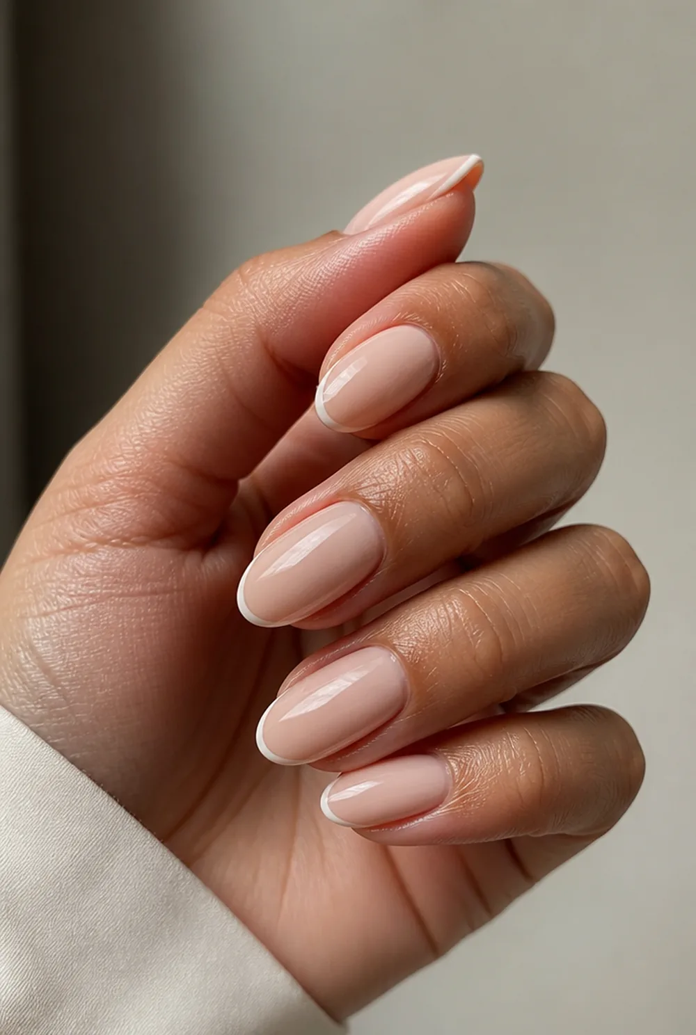 the micro french that wont quit nail art on olive skin long length - PolishedAndPrettyNails.com the micro french that won't quit nail art on olive skin, long length