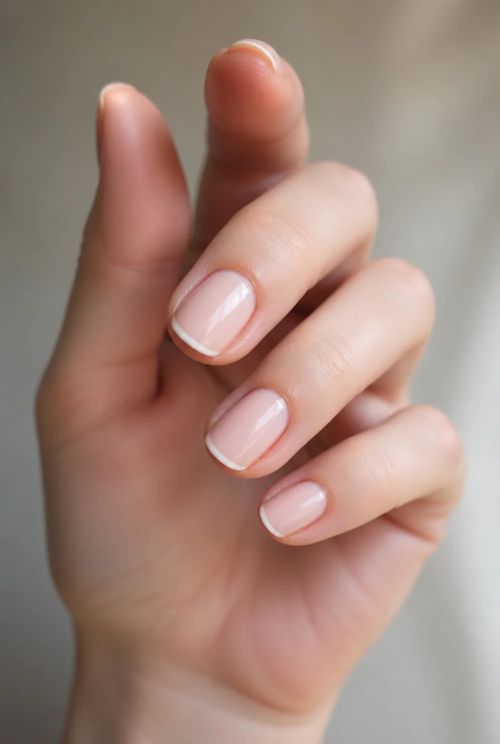 the micro french that wont quit nail art on fair skin short length - PolishedAndPrettyNails.com the micro french that won't quit nail art on fair skin, short length