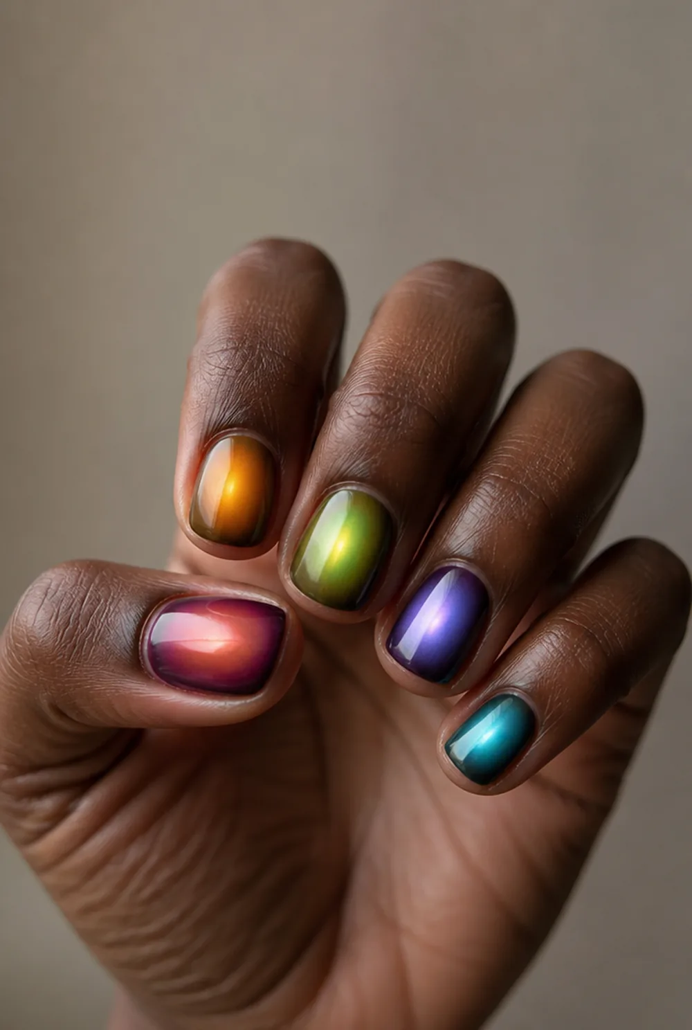 aura nails nail art on deep brown skin - PolishedAndPrettyNails.com aura nails nail art on deep brown skin
