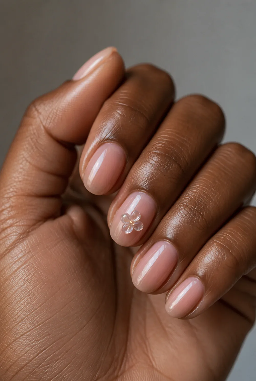 charms and 3d with restraint nail art on deep brown skin - PolishedAndPrettyNails.com charms and 3d, with restraint nail art on deep brown skin