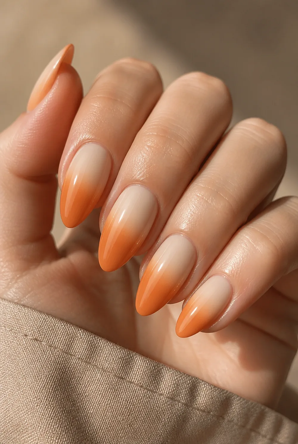 pumpkin spice ombre nail art