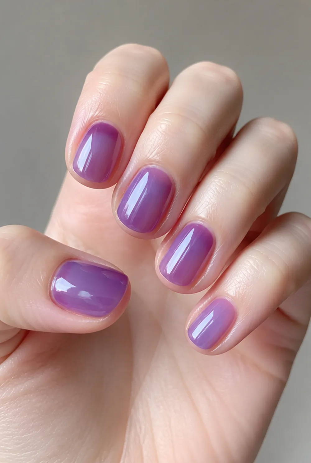 grape jelly nail art on fair skin short length - PolishedAndPrettyNails.com grape jelly nail art on fair skin, short length
