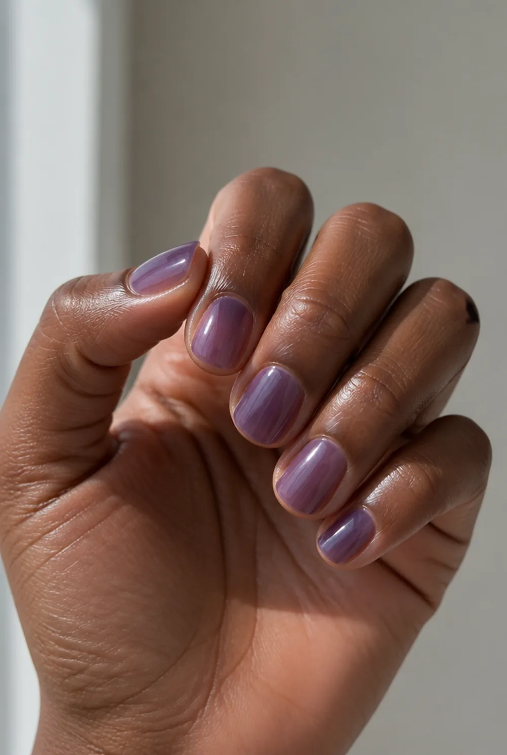 grape jelly nail art on deep brown skin - PolishedAndPrettyNails.com grape jelly nail art on deep brown skin