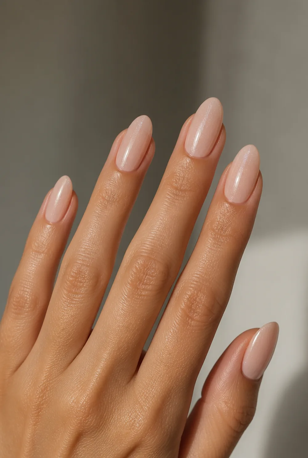 subtle shimmer nail art on olive skin long length - PolishedAndPrettyNails.com subtle shimmer nail art on olive skin, long length