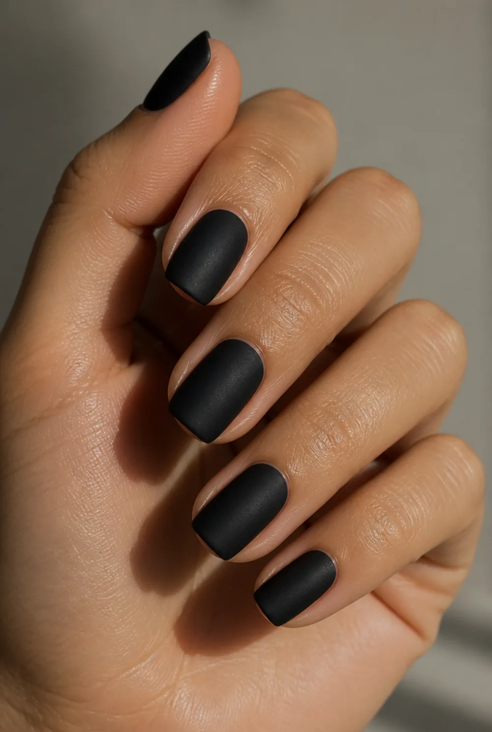 black coffee matte nail art on olive skin long length - PolishedAndPrettyNails.com black coffee matte nail art on olive skin, long length