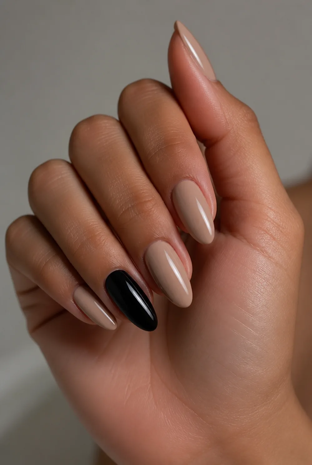 one spooky accent nail nail art on olive skin long length - PolishedAndPrettyNails.com one spooky accent nail nail art on olive skin, long length