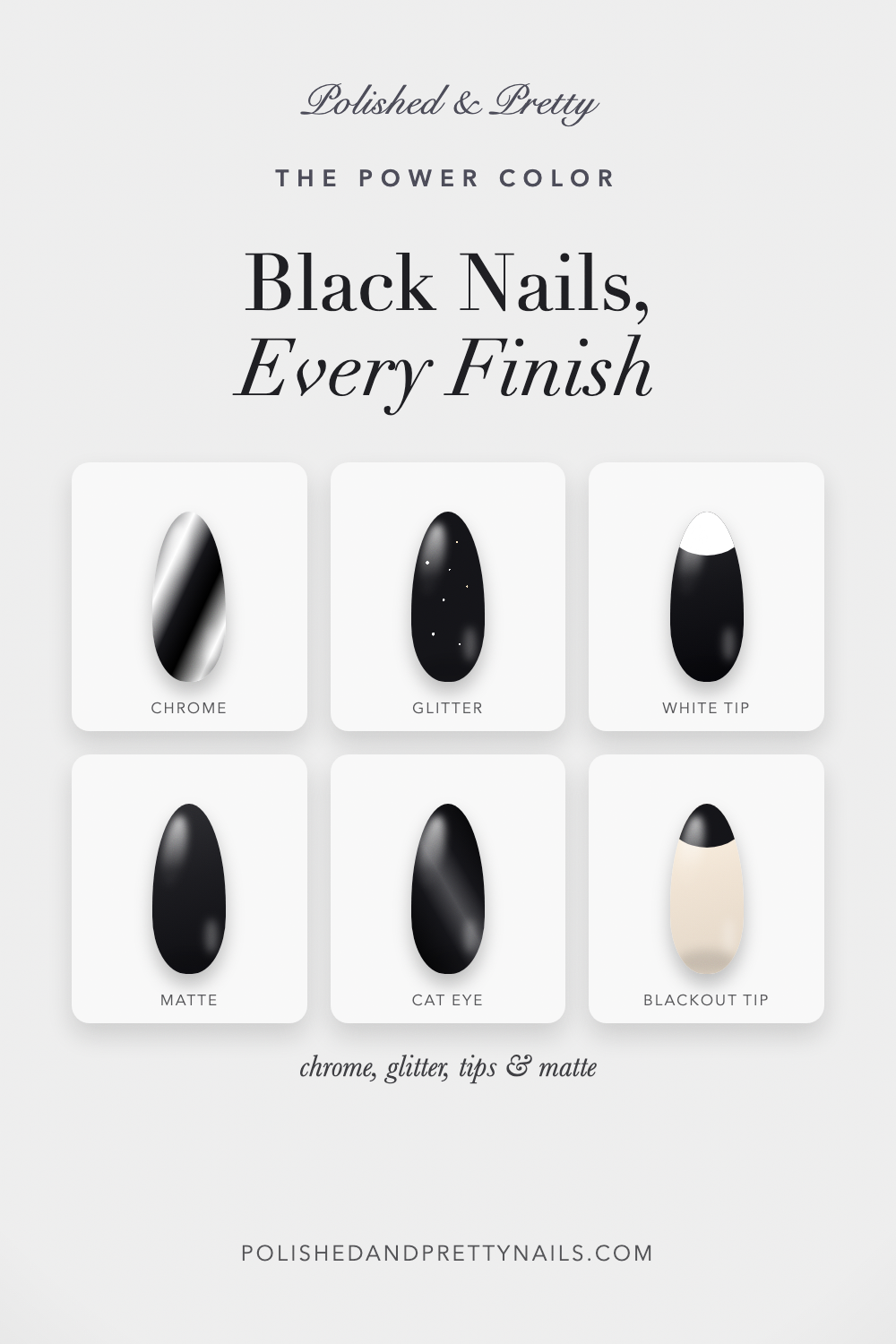 27 Black Nail Ideas Every Finish | Polished & Pretty