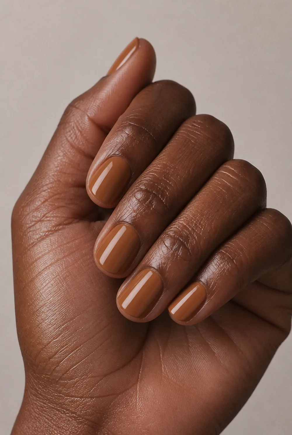roasted caramel nail art on deep brown skin - PolishedAndPrettyNails.com roasted caramel nail art on deep brown skin