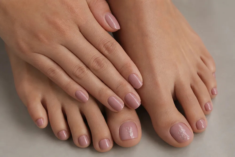 big toe accent design on a solid pedicure
