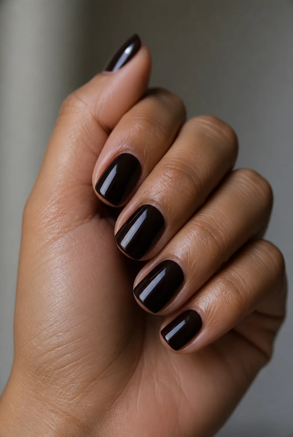 espresso nail art on olive skin long length - PolishedAndPrettyNails.com espresso nail art on olive skin, long length
