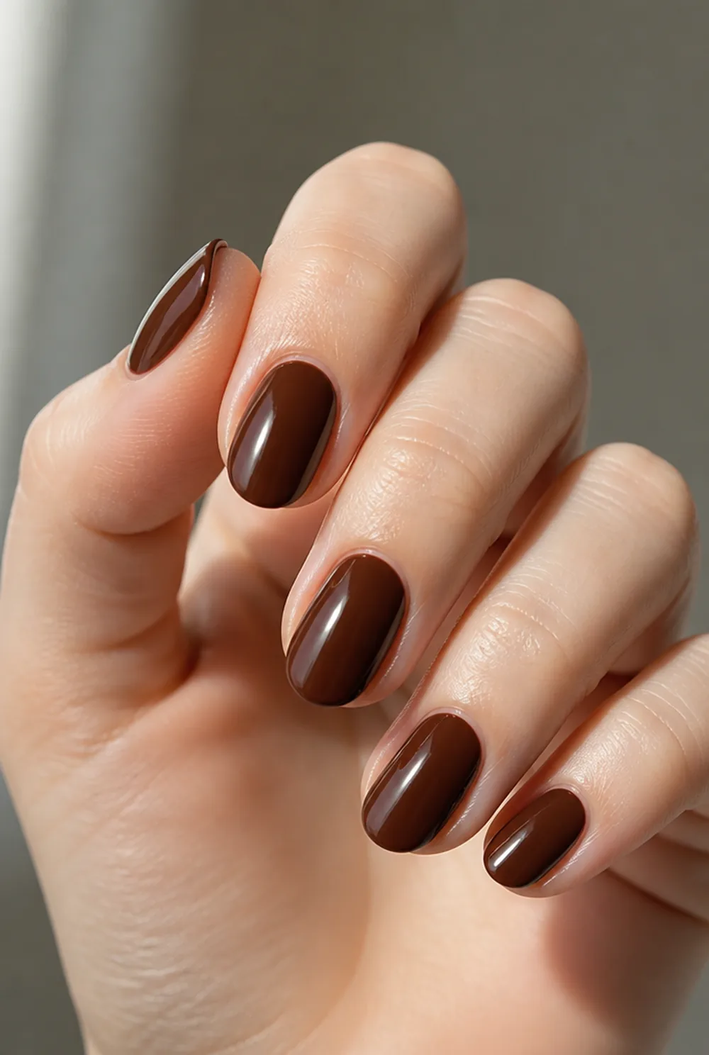 chocolate nail art on fair skin short length - PolishedAndPrettyNails.com chocolate nail art on fair skin, short length