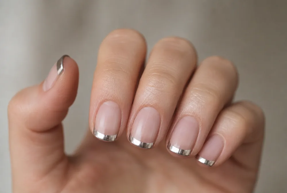 chrome tip only minimalist nails