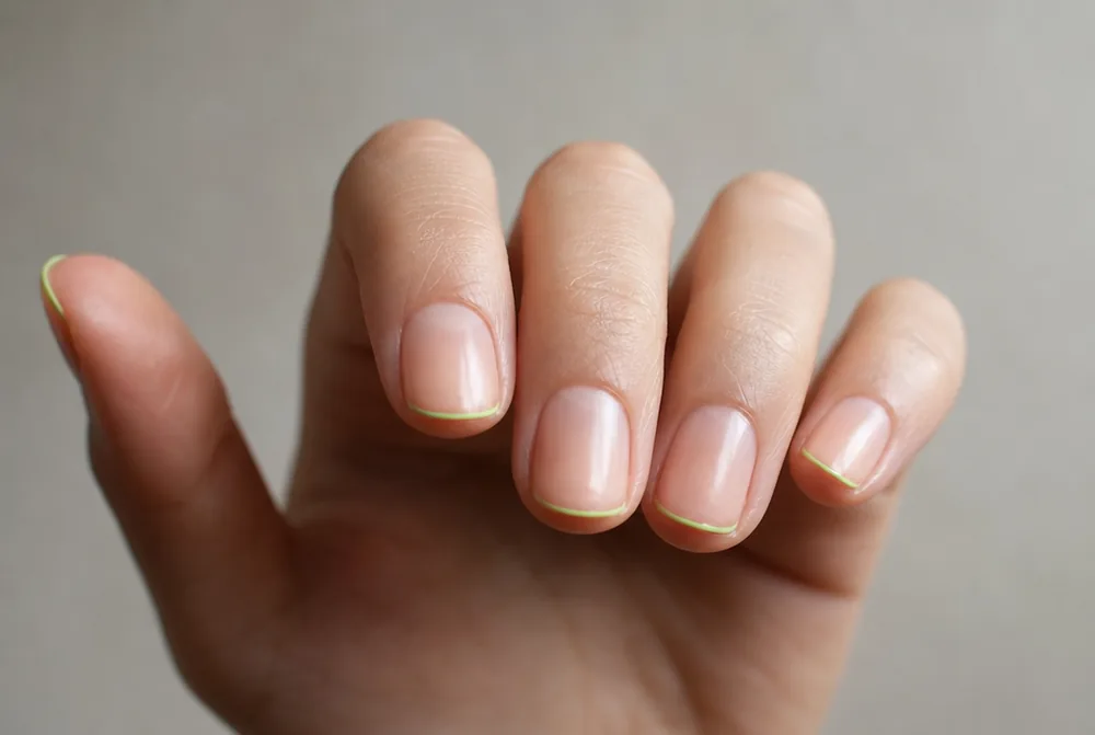 coloured micro French minimalist nails