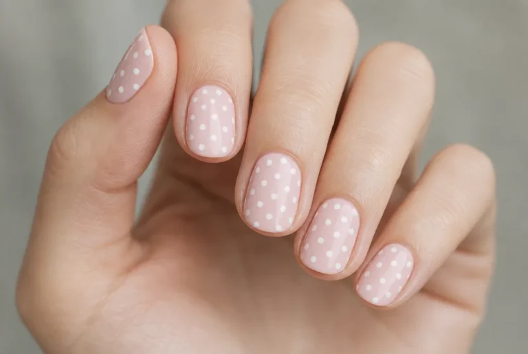 easy polka dot nail design made with a bobby pin