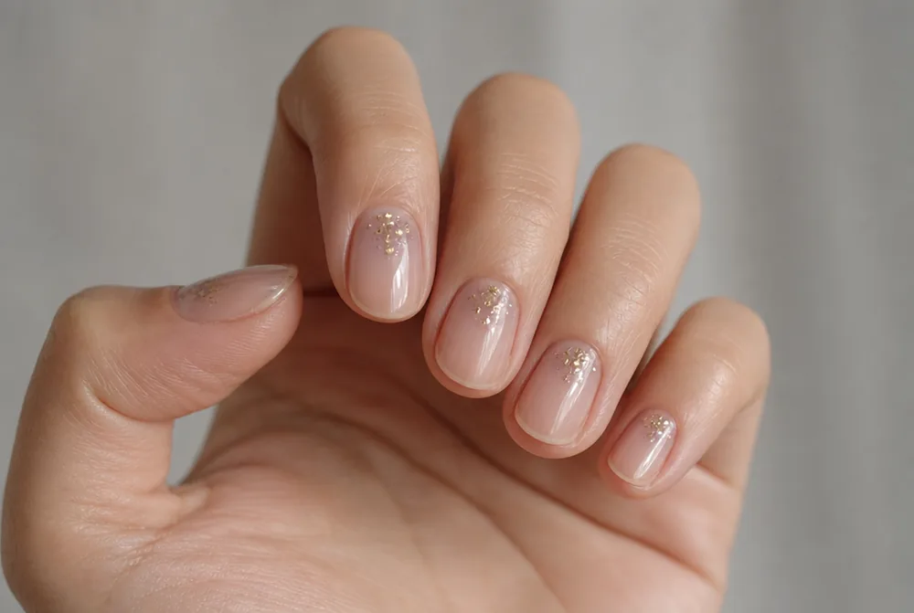 encapsulated negative space nails with clear areas