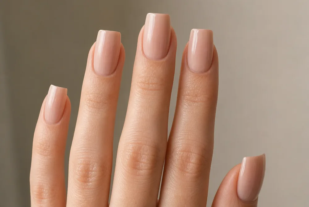 flare duck nail shape widening toward the tip