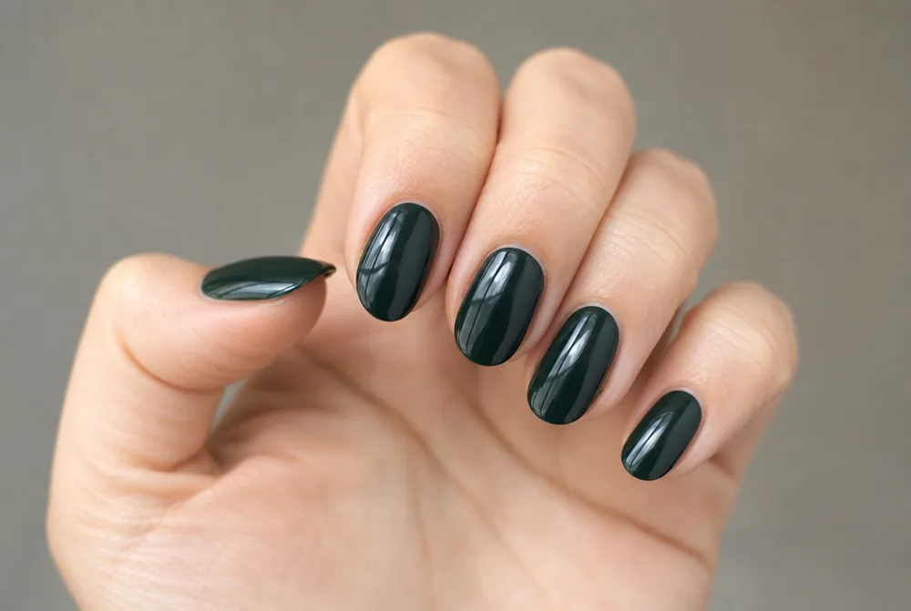 forest green October nails