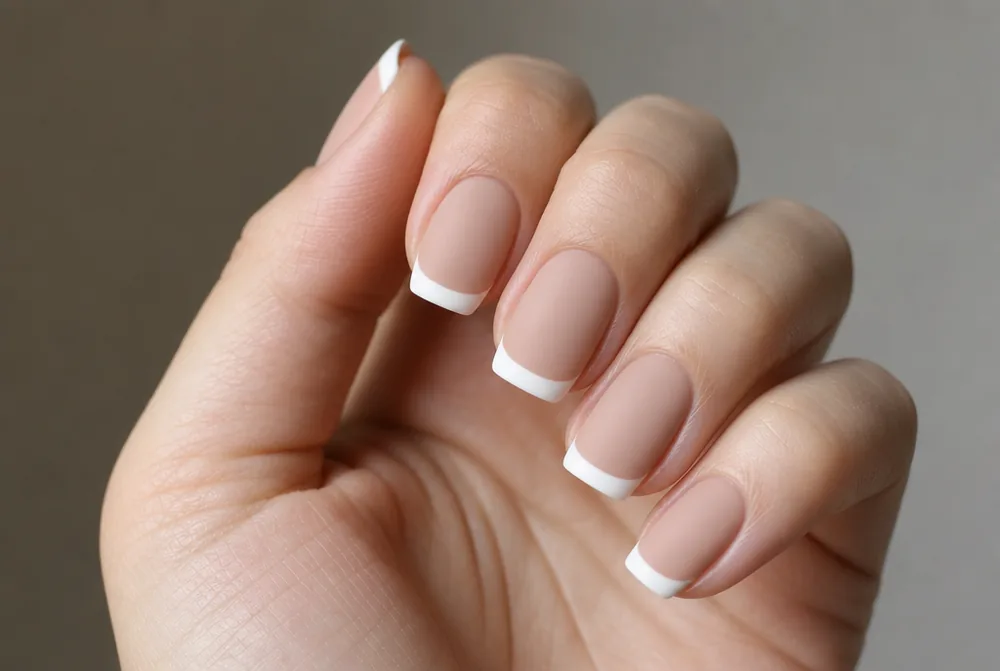 fully matte French tip nails