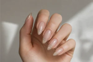 Almond Glitter Tip