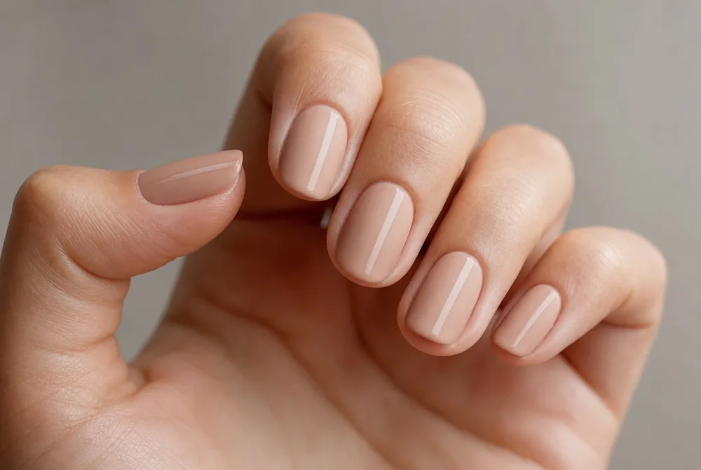 glossy line over matte minimalist nails