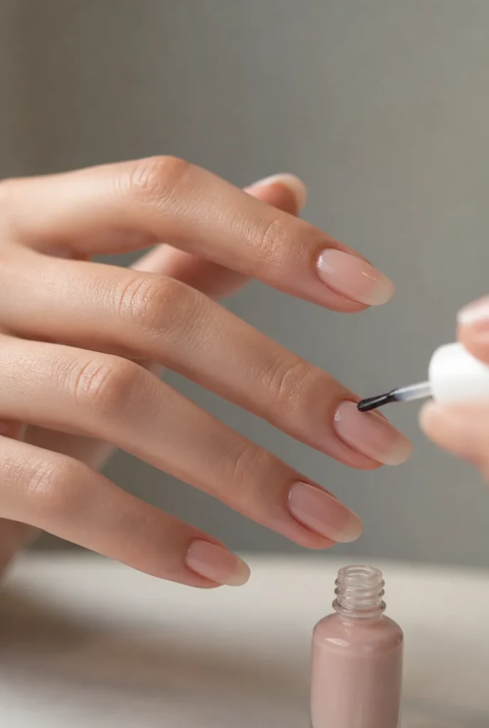 Capping the free edge of the nail with polish