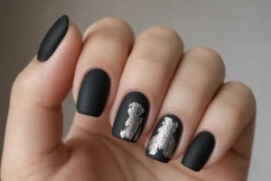 Black With Silver Foil