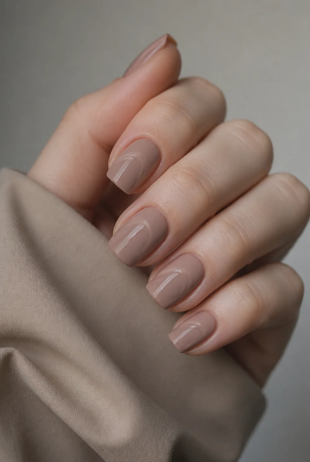 matte with glossy design nail art on fair skin, short length